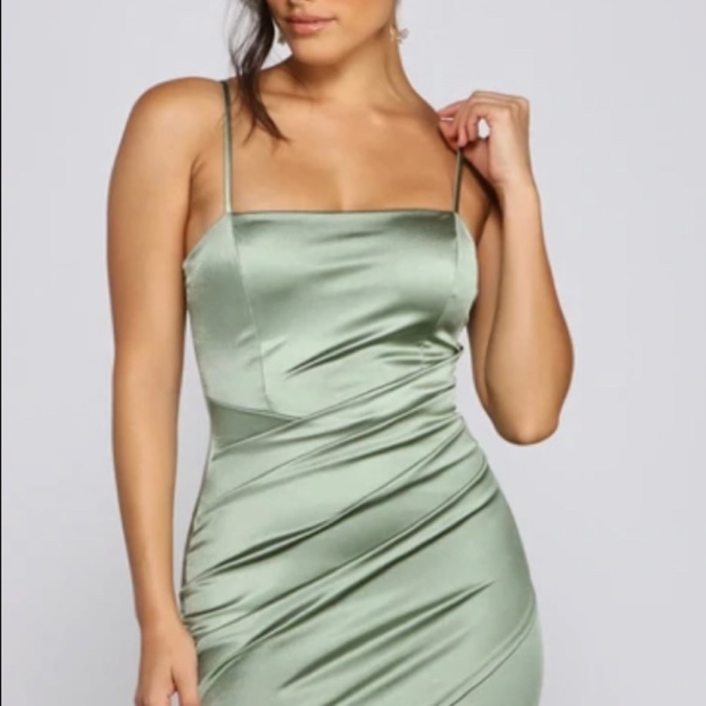 WRAPPED IN STYLISH SATIN MINI DRESS